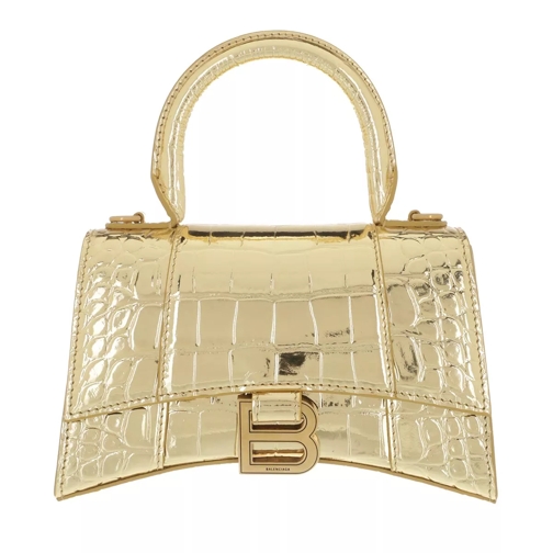 Balenciaga Hourglass Top Handle XS Shoulder Bag Gold Schooltas