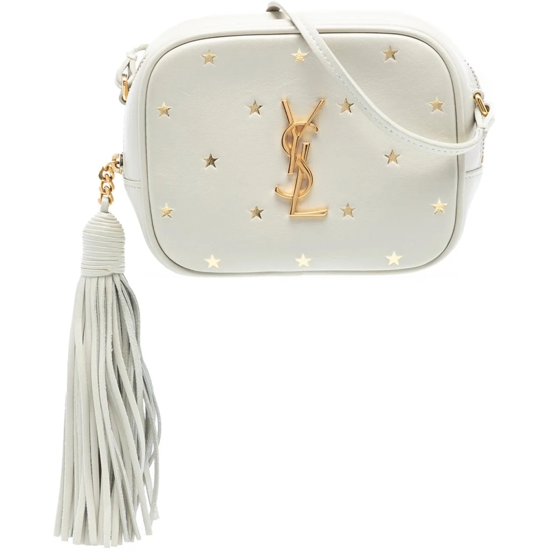 Saint Laurent Schultertasche Nappa Monogram Star Print Blogger Bag weiß
