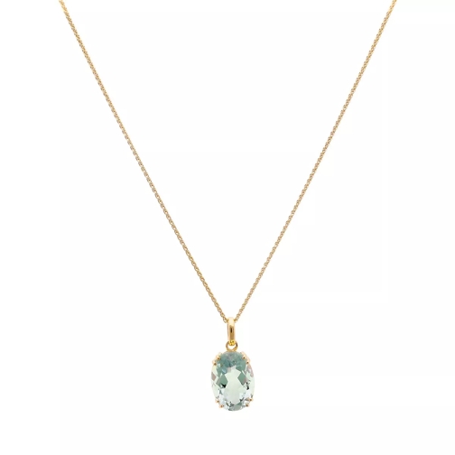 diamondline pendant/chain 375 YG 1 green amethyst treat. 14x10 gold Short Necklace