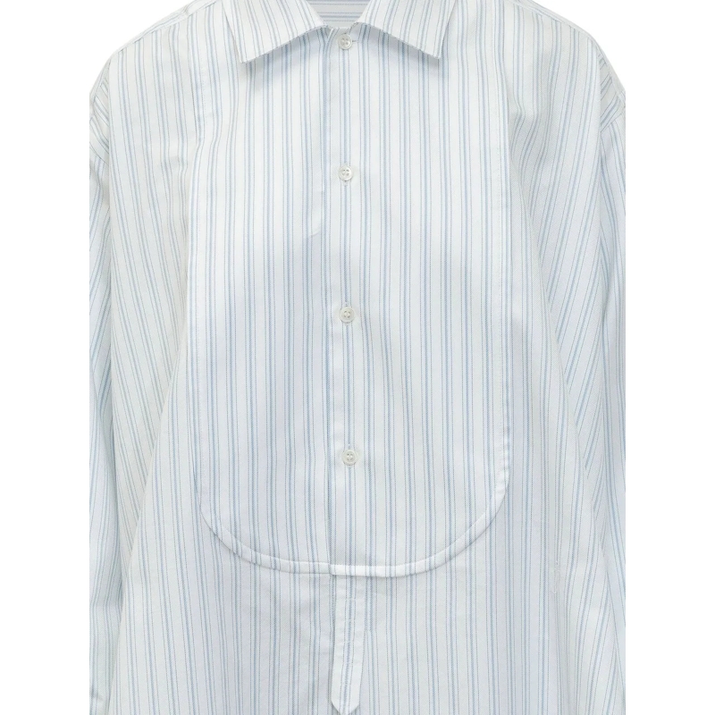 J.W.Anderson Robe midi Abito Camicia Side Knot con Motivo a Righe weiß(Image 4)