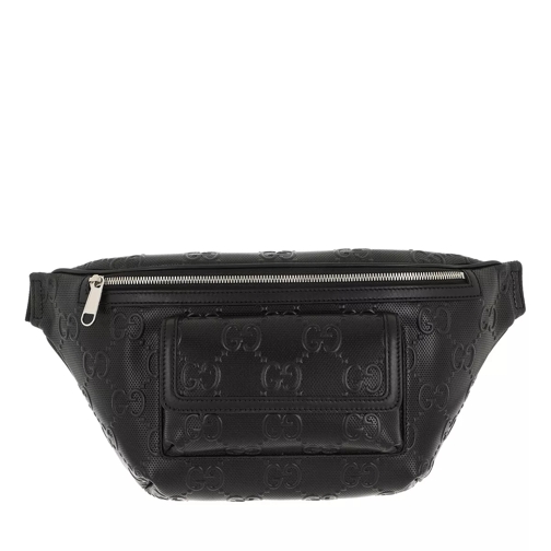 Gucci GG Embossed Belt Bag Leather Black Midjeväskor