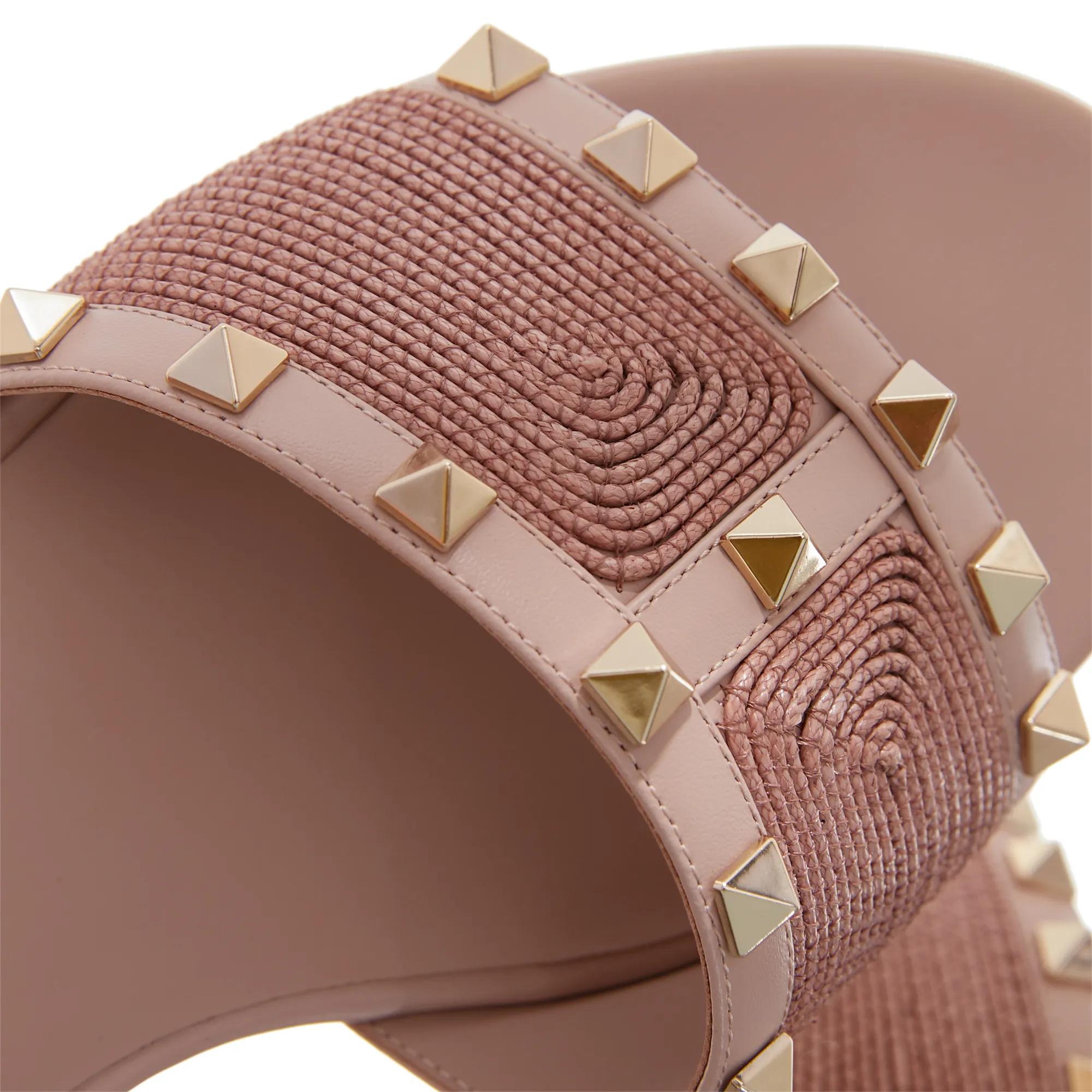 Valentino Rose Gold Stud Sliders Valentino Garavani Slide Rockstud
