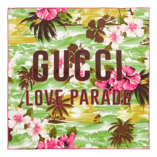 Gucci Love Parade Scarf Citron Pink Halsduk