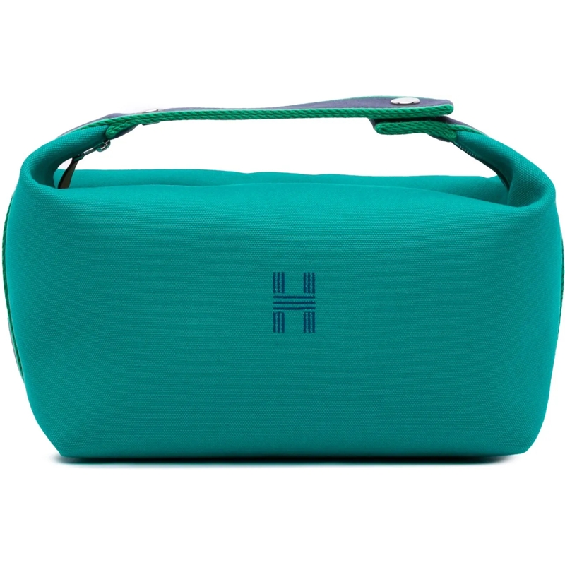 Hermès Necessaire Large Toile Bride A Brac Case grün