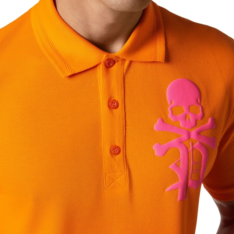 Philipp Plein Top Poloshirt Skull&Bones orange(Image 6)