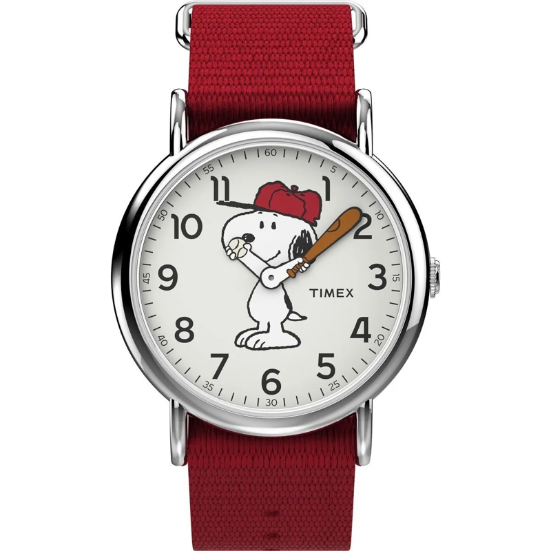 Timex Automatikuhr Analoge Uhr Timex X Peanuts Snoopy 38Mm Fabric Str rot