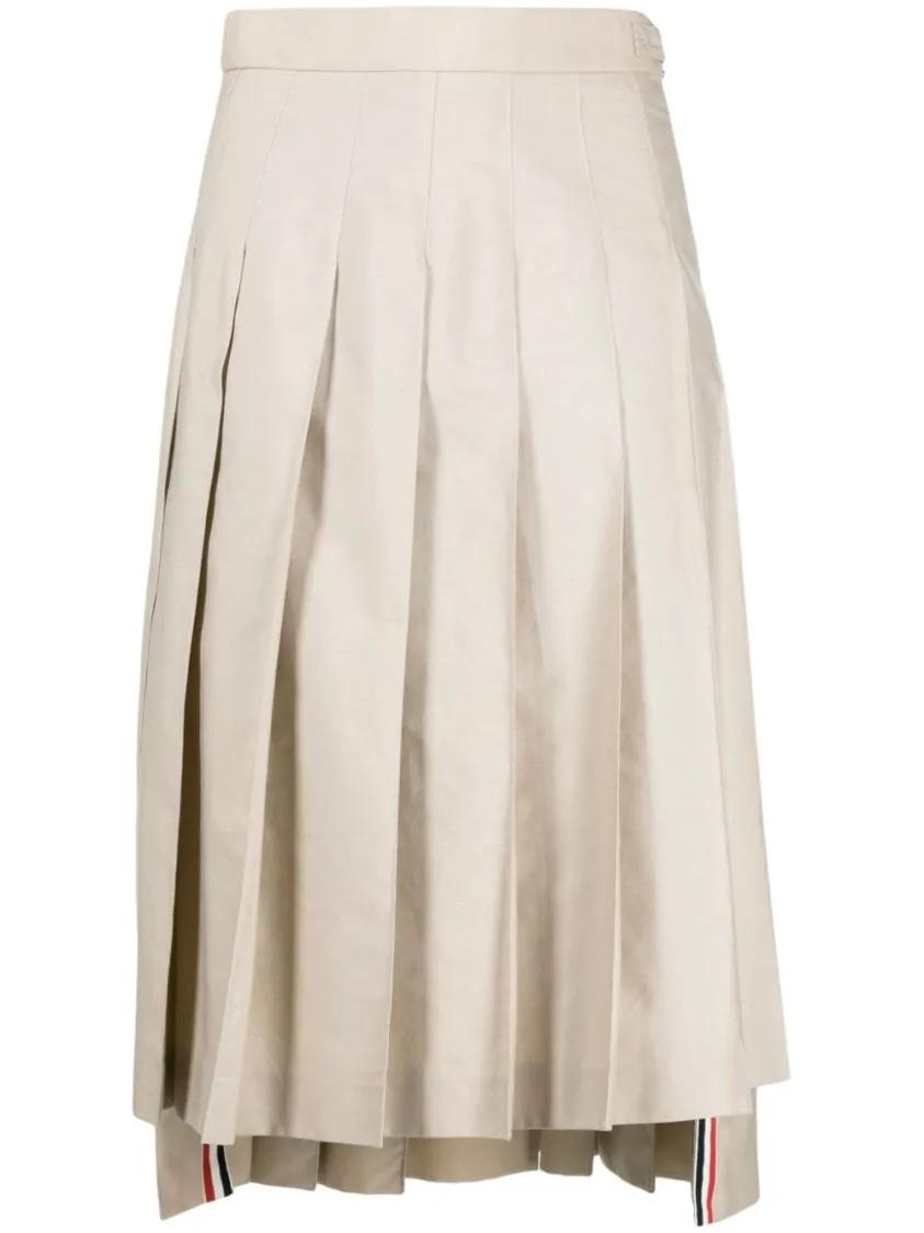 Thom Browne - Pleated Midi Skirt - Größe 38 - beige