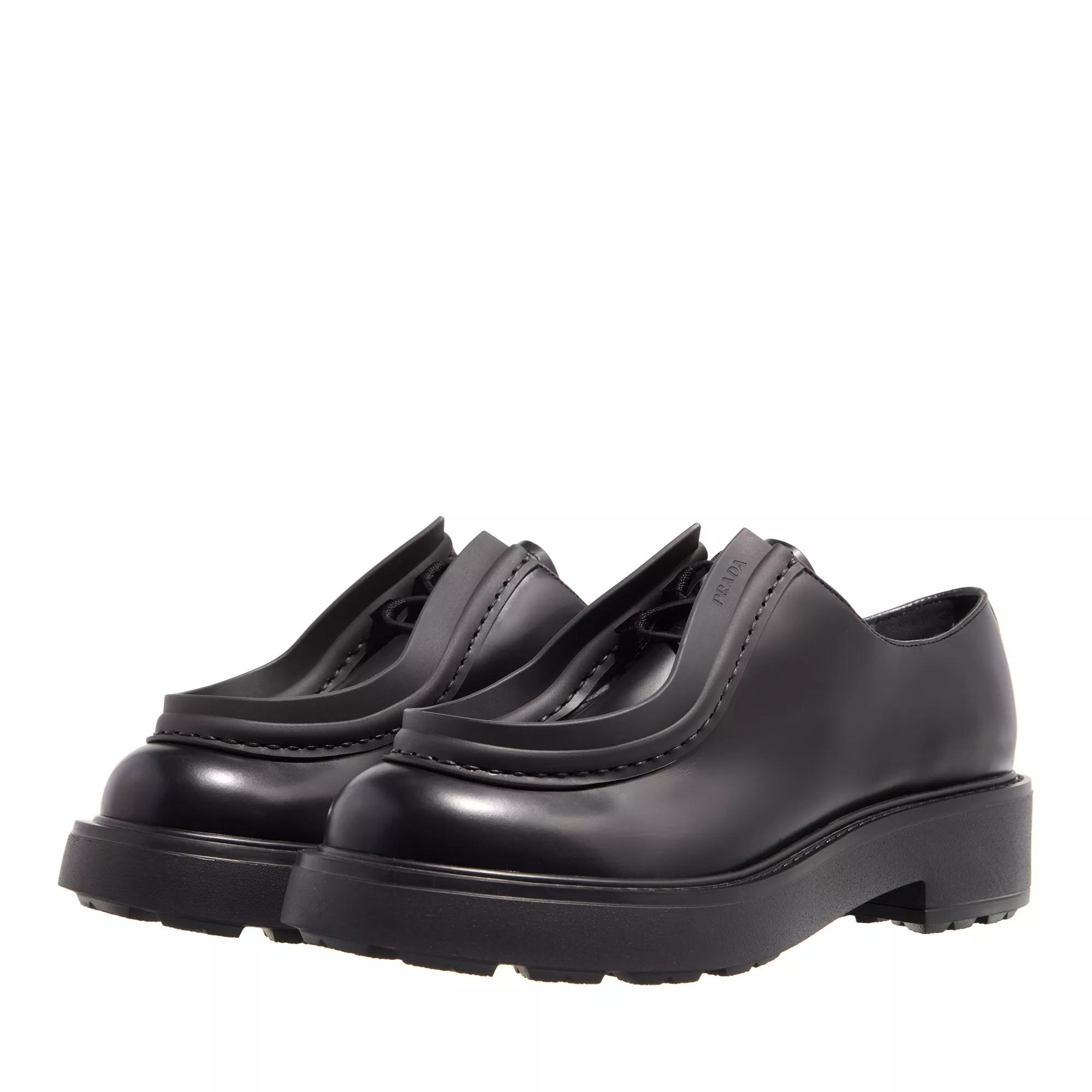 Prada Loafers & Ballerinas - Allaciate Spazzolato - Gr. 40 (EU) - in Schwarz - für Damen