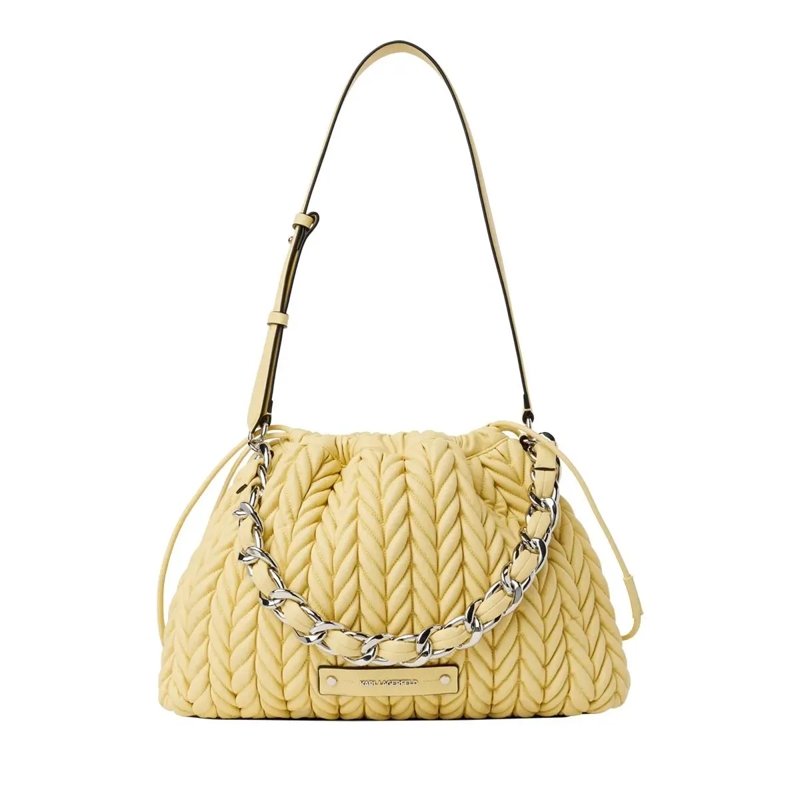 Karl Lagerfeld Schultertasche K/WEAVE CHAIN Schultertasche gelb