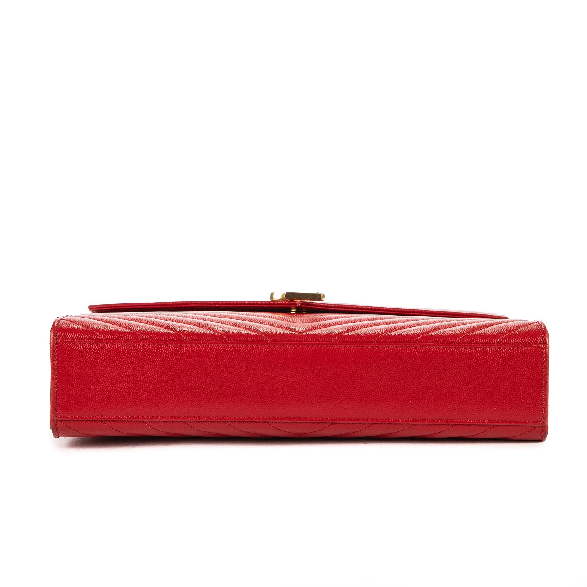 Thumbnail - Saint Laurent Crossbody Bags - Enveloppe Wallet On Chain - Gr. unisize - in Orange - für Damen