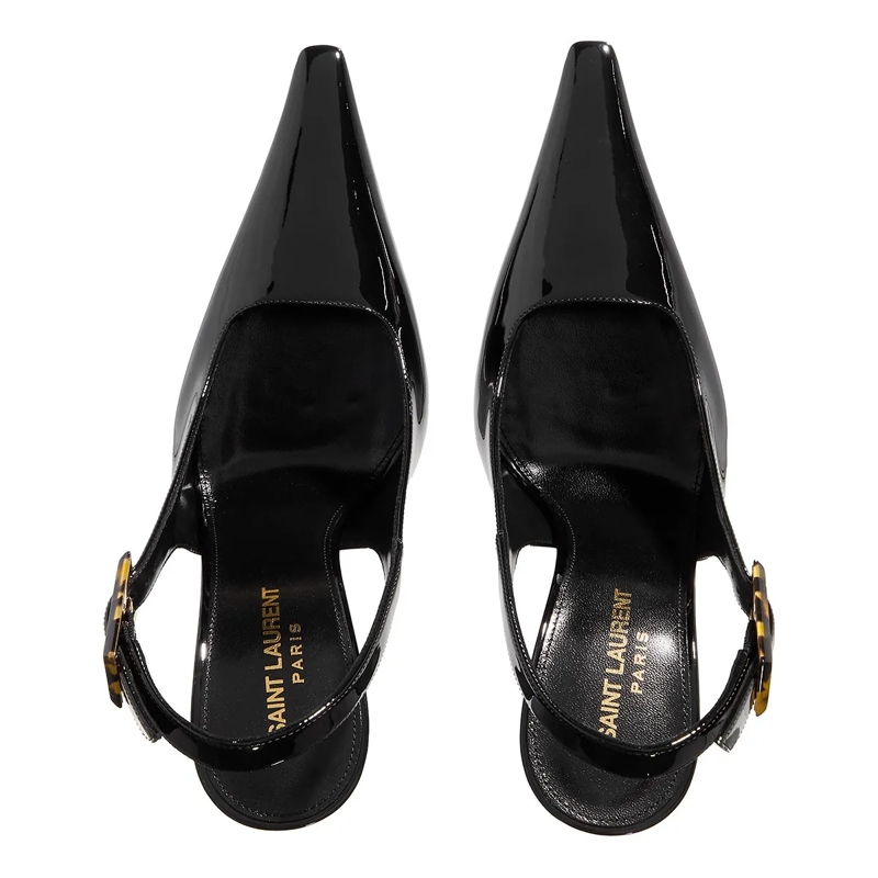 Saint Laurent Pumps Dune Patent Leather Slingback Pumps Black(Image 5)