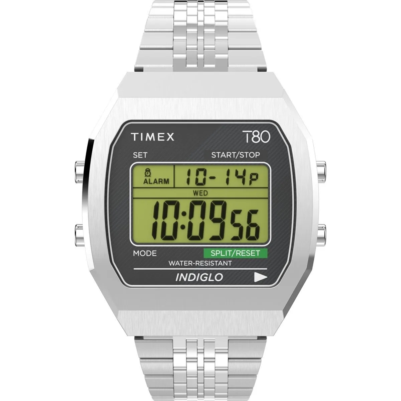 Timex Automatikuhr Digitaluhr Timex T80 Steel silber