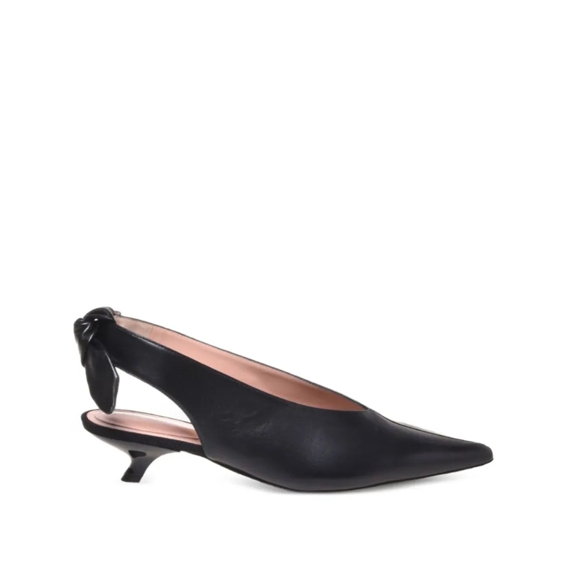 Alberta Ferretti Balletschoenen Pointed Toe Slingback Pumps With Bow Detail Black