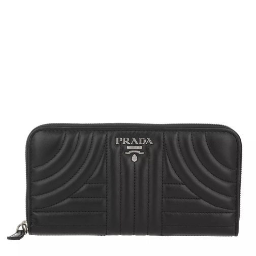 Prada Classic Zip Wallet Smooth Leather Black Portemonnaie mit Zip-Around-Reißverschluss