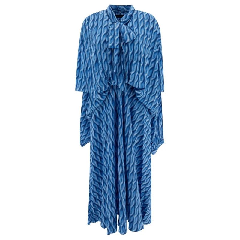 Balenciaga Midi-jurk Flared Maxi Dress Blue