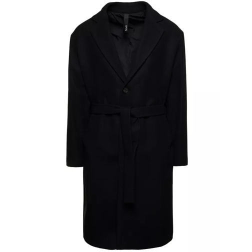 Hevo Single-Breasted Coat With Cloth Belt Black 