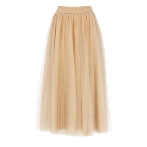 Fabiana Filippi Beige Tulle Skirt Neutrals Gonne midi