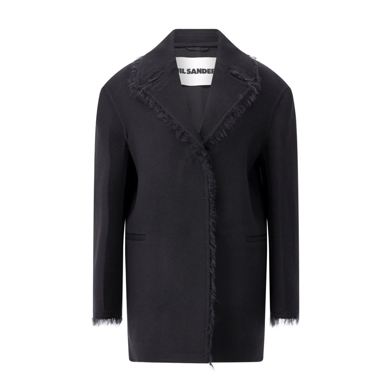 Jil Sander  Kurzmantel aus Schurwolle Schwarz