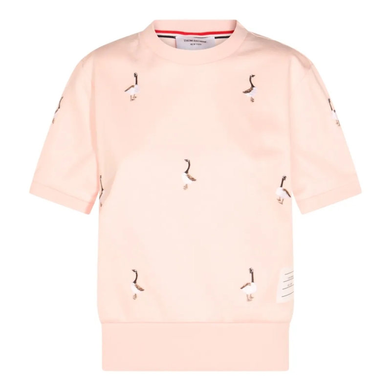 Thom Browne Trui Pink Cotton Knitwear Pink