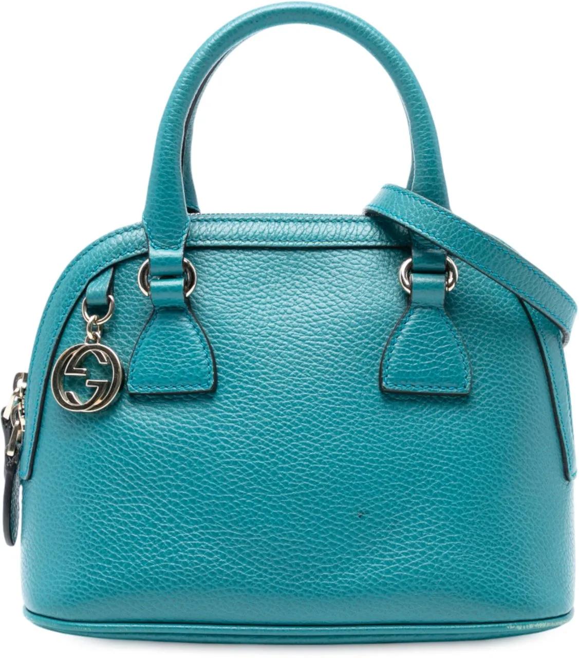 Gucci Hobo Bags - Mini Leather GG Charm Dome Satchel - Gr. unisize - in Blau - für Damen