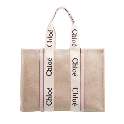 Chloé Woody Tote Bag Pink Rymlig shoppingväska