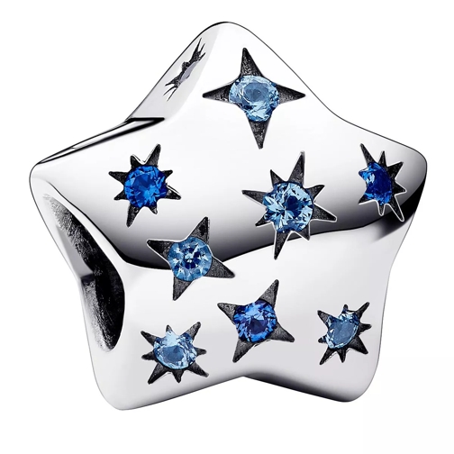 Pandora Star sterling silver charm with stellar blue, icyc Blue Ciondolo