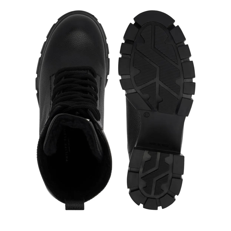 Philipp Plein Stiefeletten Stiefel Niedrig Flach Logo schwarz(Image 5)
