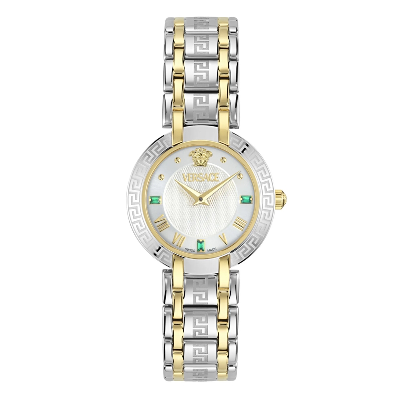 Versace Quarzuhr Quarz-Analoguhr Diamonds silber