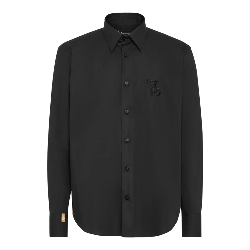 BILLIONAIRE Hemd Embroidered Cotton Shirt Loose Fit schwarz