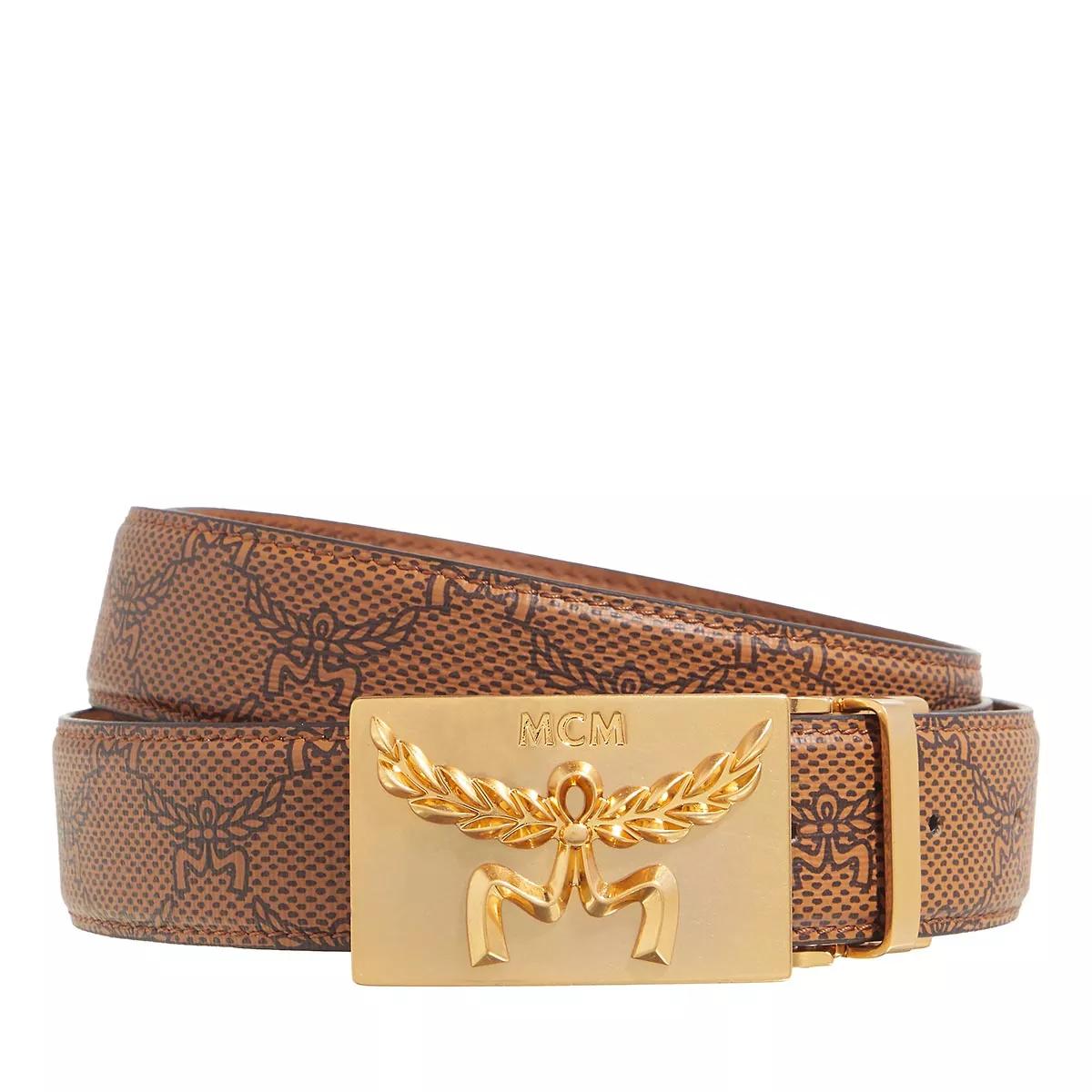 MCM Himmel Lts Belt Cognac Thin Belt