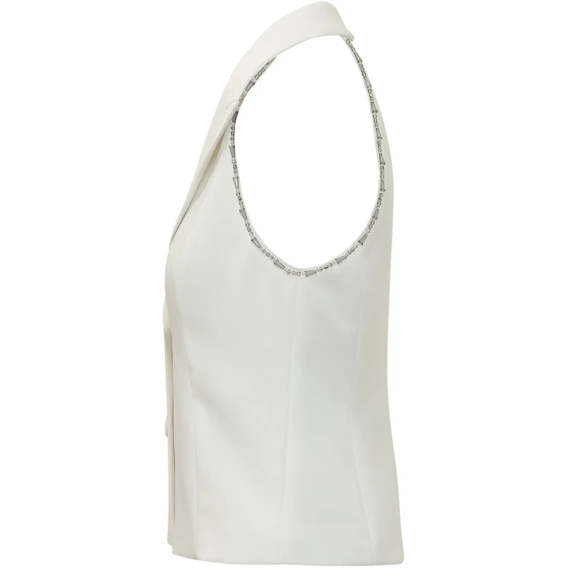 Pinko Blazer Gilet Strutturato con Revers weiß(Image 3)