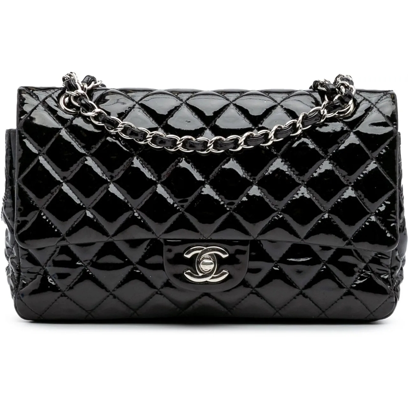 Chanel Sac à bandoulière Medium Classic Patent Double Flap schwarz