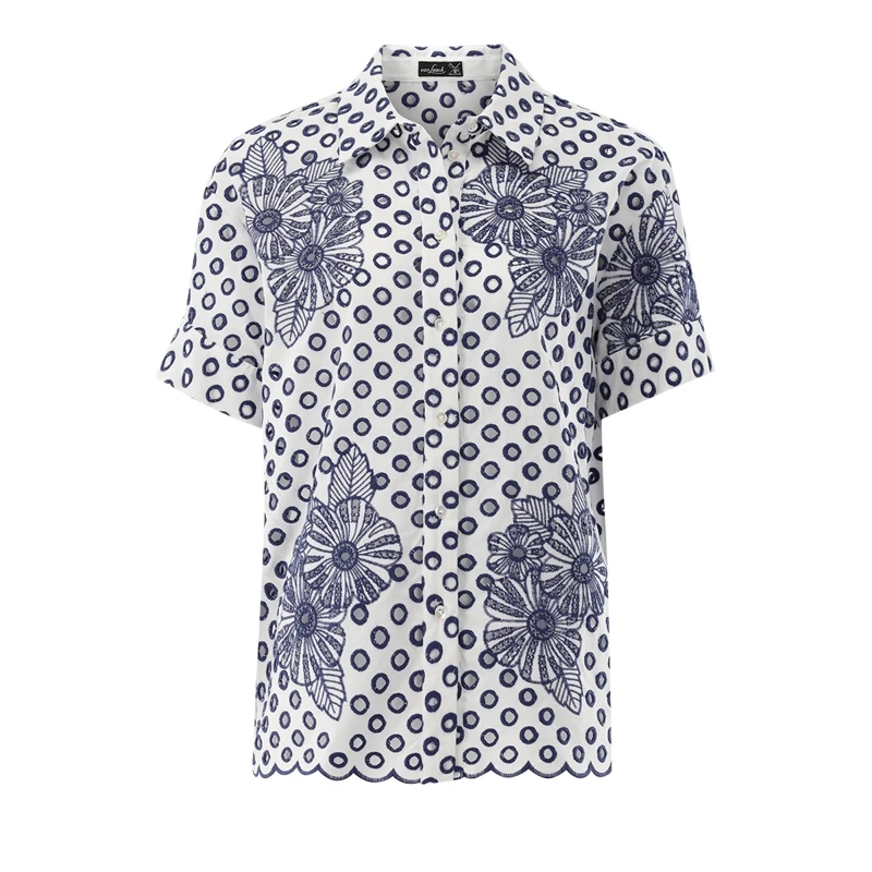 VAN LAACK Bluse Bluse Modern Fit Uni blau