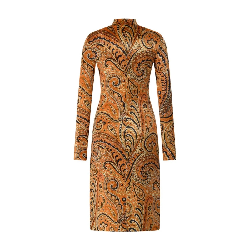 Etro Maxikleid Midikleid aus Samt orange
