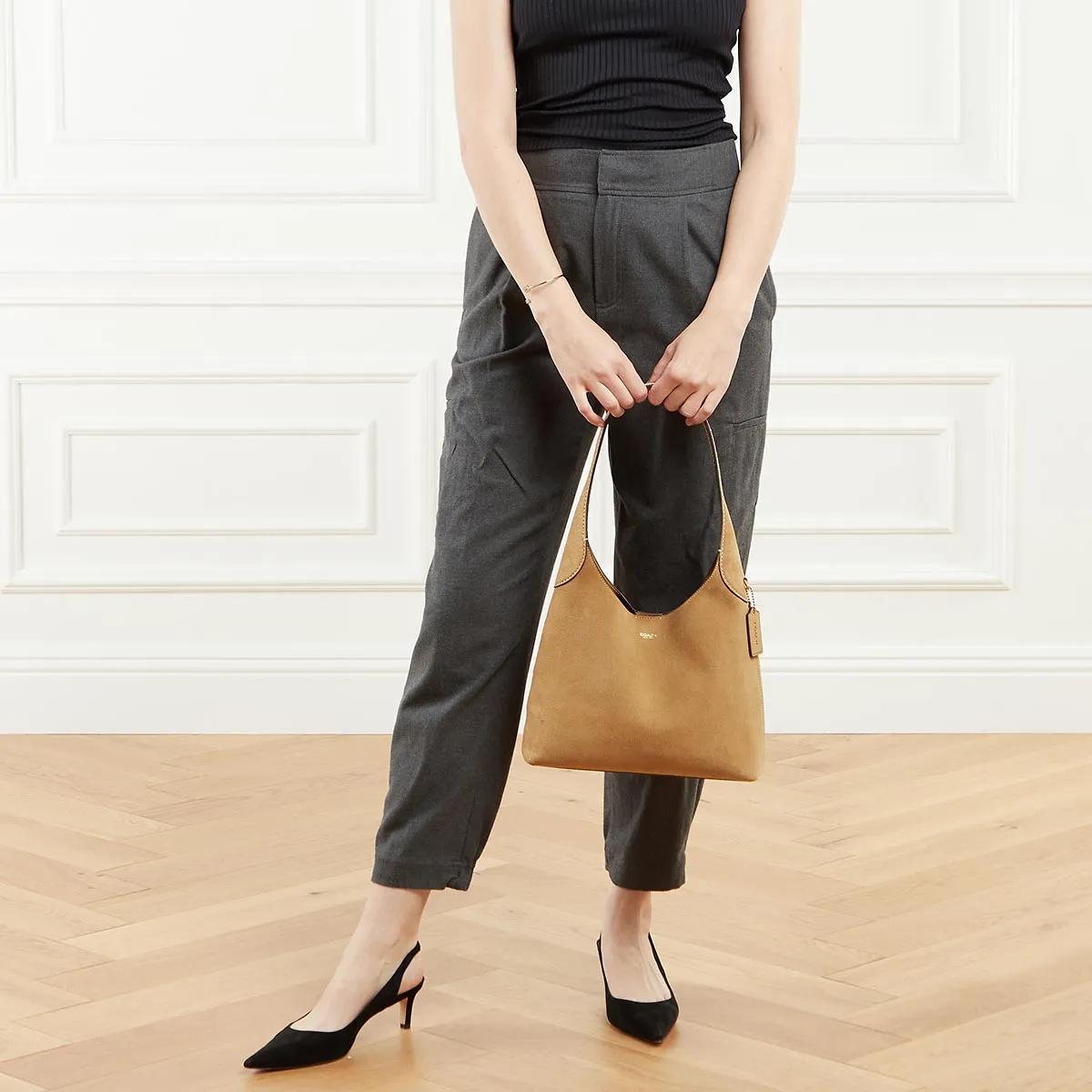 Coach Hobo bags Suede Bk Sb 28;Brass Sand in bruin