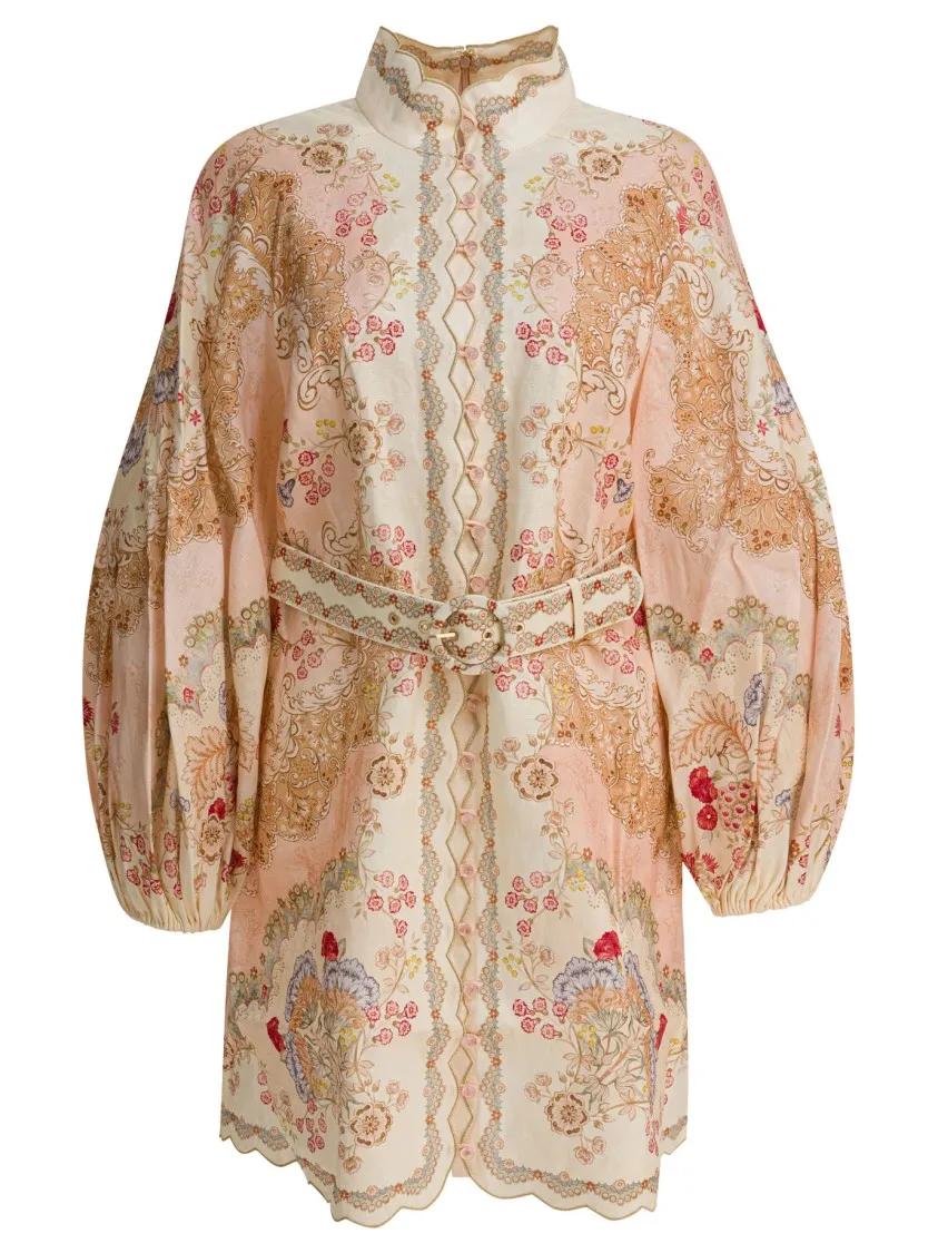 Zimmermann - Chemisier Dress With Puff Sleeves - Größe 2 - beige