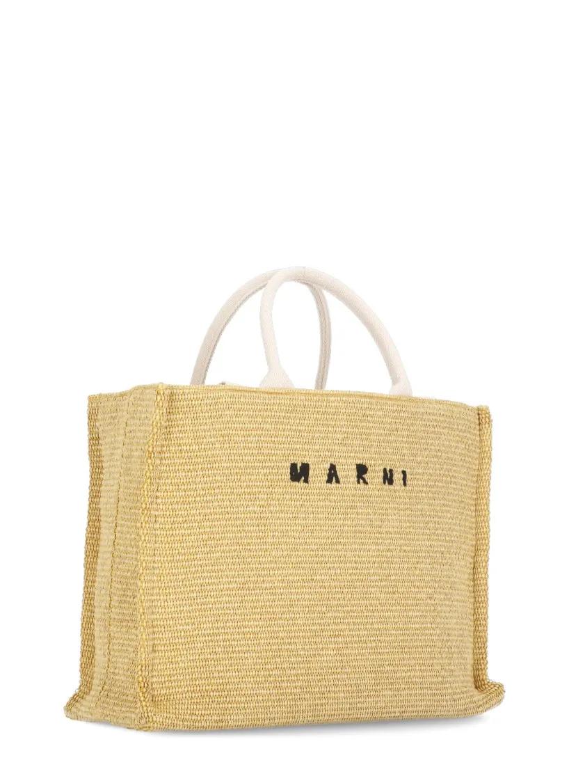Marni Shoppers & Totes Beige Tote Bag With Logo in beige