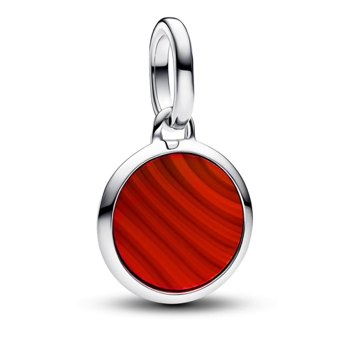 Pandora Red Engravable Mini Medallion Charm Red Ciondolo