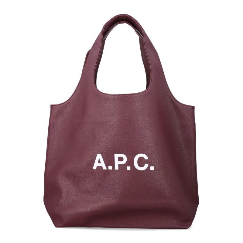 A.P.C. Fourre-tout Ninon Tote Bag Grained Recycled Leather-Like Burgundy