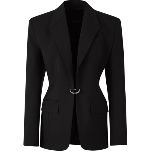 Mugler Vestes d'été Wool Blazer Jacket schwarz