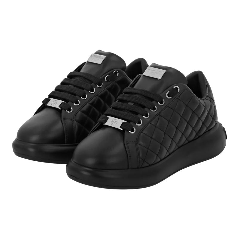 Philipp Plein Low-Top-Sneaker Lo-Top Turnschuhe Matelasse schwarz