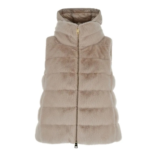 Herno Beige Sleeveless Down Jacket With Detachable Hood  Neutrals 