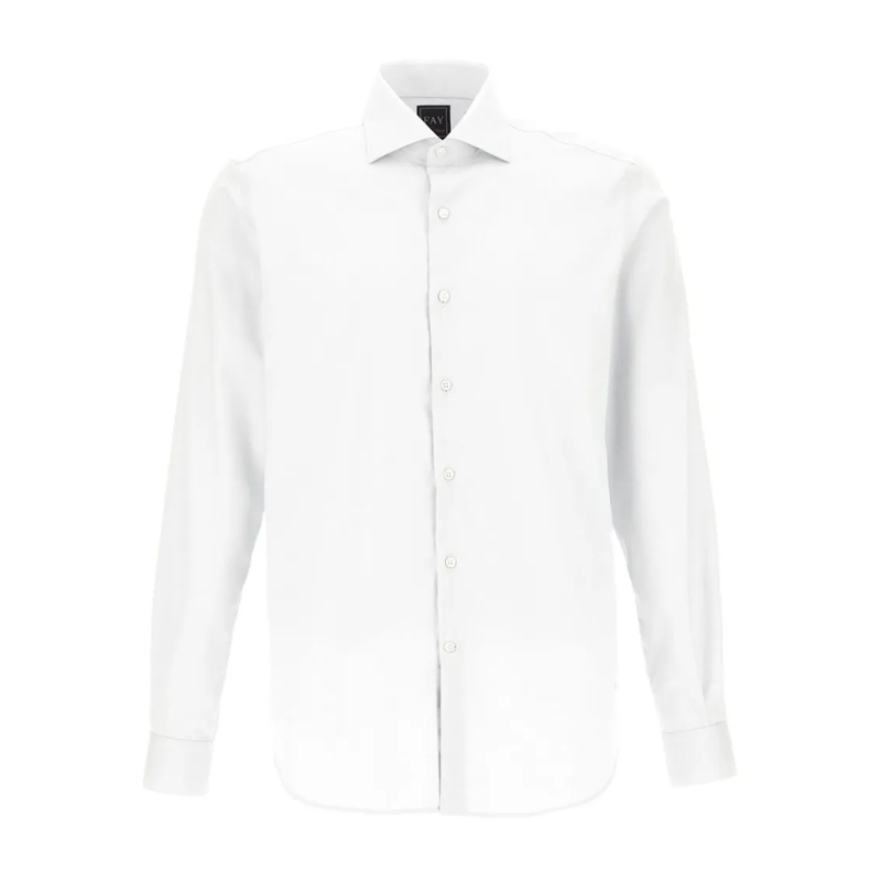 Fay Chemise Classic White Long-Sleeved Shirt With Structured C White