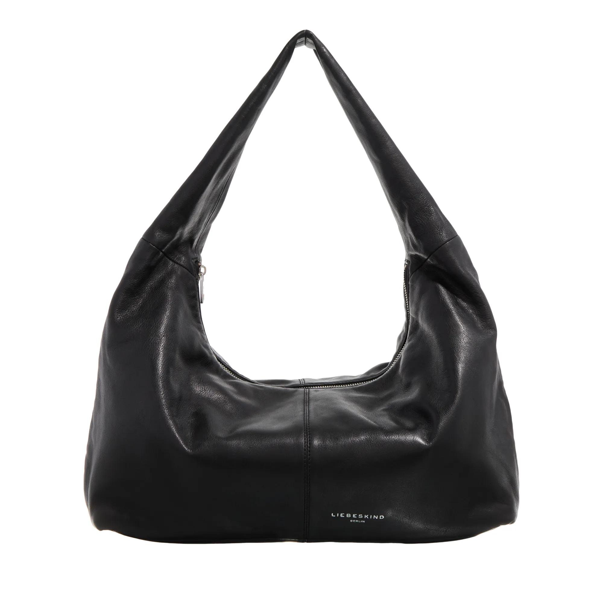 Liebeskind Berlin Hobo Bags - Bo Sheep Natural Hobo Bag L - Gr. unisize - in Schwarz - für Damen - aus Leder & Textil & Leder