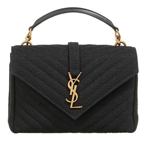 Saint Laurent College Fold Over Medium Shoulder Bag Black Cross body-väskor