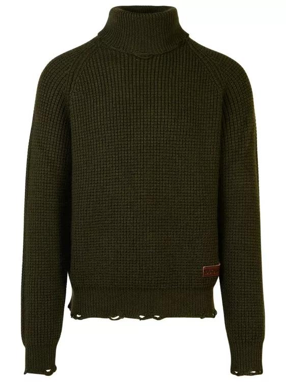 Dsquared2 - Dark Green Wool Turtleneck Sweater - Größe L - green