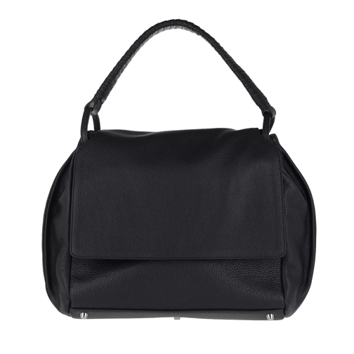 Abro Adria Leather Shoulder Bag Flap Navy Hoboväska