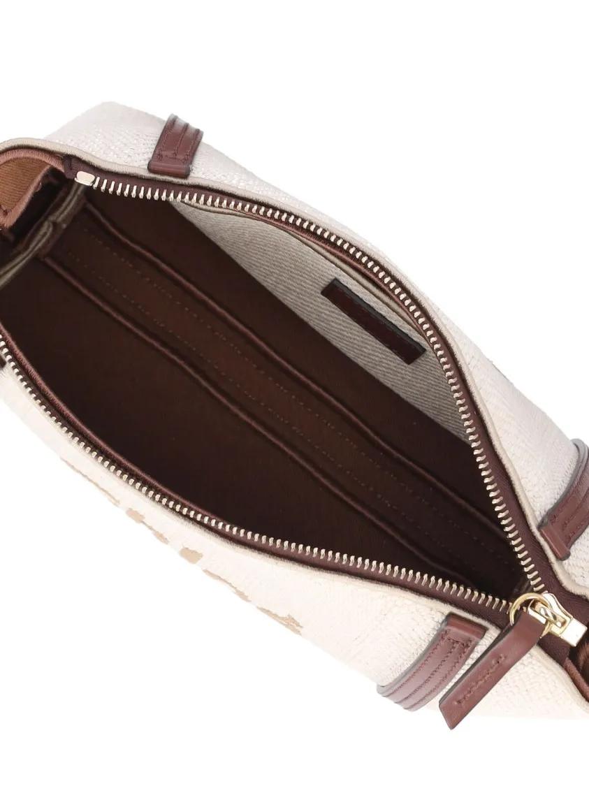 Chloé Crossbody bags Structured Canvas Shoulder Bag With Leather Accent in beige