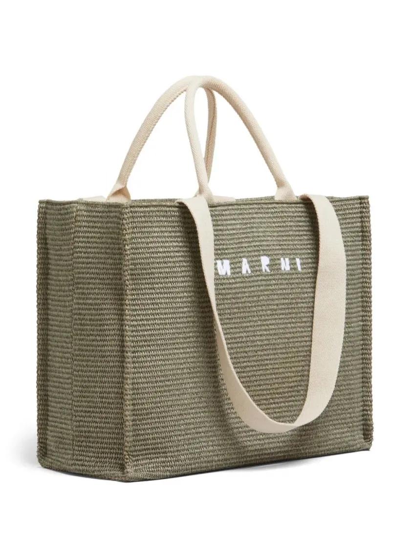 Marni Shoppers & Totes Raffia Bag 7 in groen