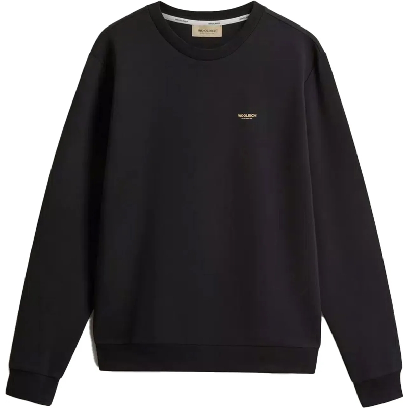 Woolrich  Logo Interlock Crewneck Black schwarz